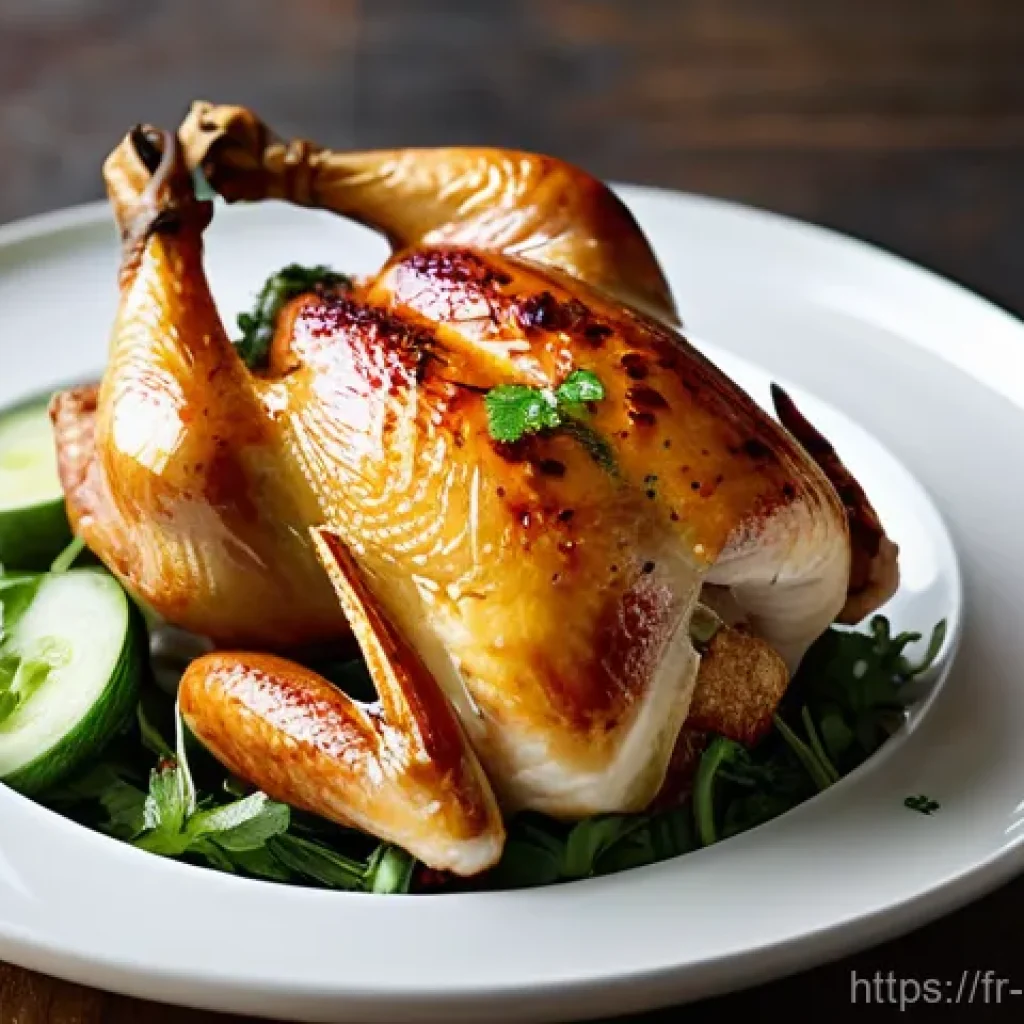 퓨전 치킨 소스와 양념 비교 - Thai-French Fusion Roasted Chicken**
A hyper-realistic, overhead shot of a whole roasted chicken, go...