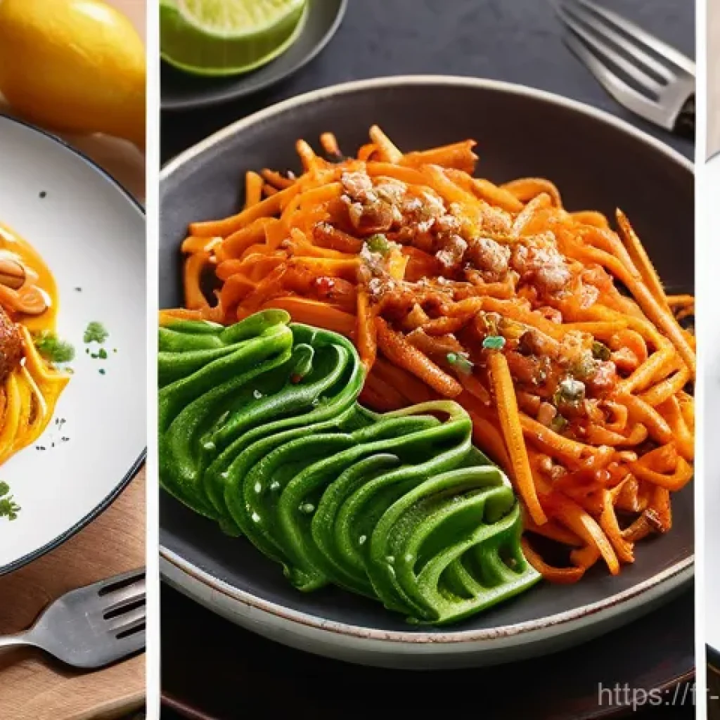 퓨전 패스트푸드와 스낵 조합 - Here are three detailed image prompts in English, inspired by the "fast-good" and fusion cuisine tre...