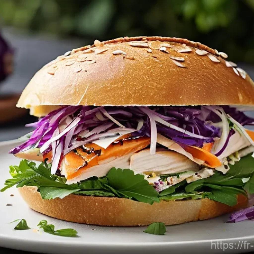 퓨전 패스트푸드의 영양가 향상 사례 - **Prompt 1: Gourmet Fusion Fast-Food Experience**
    A close-up, high-resolution food photograph of...