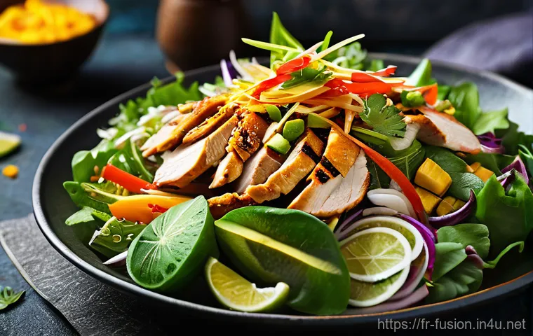 퓨전 치킨과 어울리는 사이드 추천 - Here are three detailed image prompts in English, inspired by the provided French text: