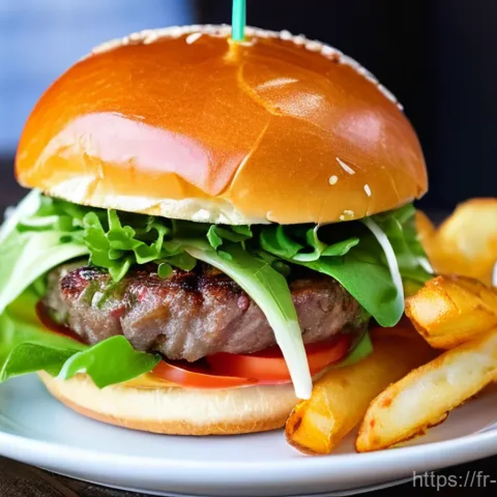 퓨전 패스트푸드와 로컬 재료 - **Prompt 1: A Gourmet "Hamburgé" Experience with French Terroir**
    "A vibrant, appetizing close-u...